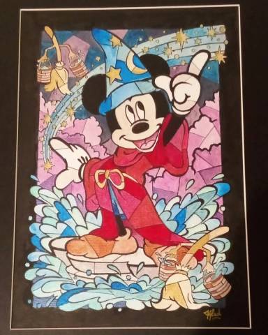 Mickey vitrail